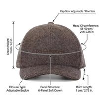 Casquettes de baseball et casquettes Dad Hats de luxe minimalistes à 6 panneaux, en mélange de laine et de cachemire, broderie ton sur ton, chaudes pour l'hiver, qualité supérieure, vente en gros