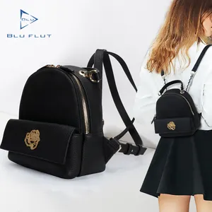 New arrival womens backpack purse mini black cowhide leather personal custom logo leather backpack women