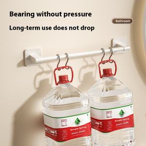 Portasciugamani da <span class=keywords><strong>bagno</strong></span> bipolo in plastica bianca monopolare per <span class=keywords><strong>ventosa</strong></span> a parete senza punzonatura per la parete del soggiorno - Product Image 3