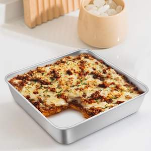 Plaque de cuisson carrée en acier inoxydable MIXWARES, réutilisable, pour rôtir et faire des gâteaux - Product Image 2