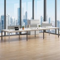Poste de travail de bureau individuel moderne en bois avec cloison de séparation pour employés, ensemble de mobilier de bureau blanc
