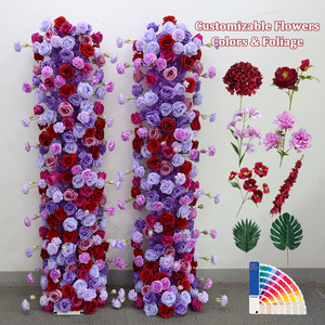 Chất Lượng Cao Lụa Nhân Tạo Tăng Hiện Đại Hoa Cắm Hoa Hoa Runner Với Màu Đỏ Tím Màu Hồng Màu Cho Đám Cưới Trang Trí Nội Thất - Product Image 1