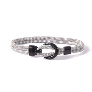 Trendy Braided Rope <b>Beaded</b> <b>Bracelets</b> for <b>Men</b> Women Stainless Steel Black Buckle O Shape Clasp Surf Jewelry for Beach Couple Gift - Product Image 5