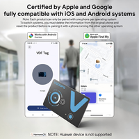 VODOFO VDF2026 Traceur Bluetooth Ultra Fin Compatible Apple Find My et Google Find Hub, Localisateur de Portefeuille GPS