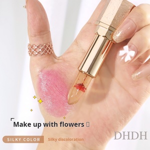 Baume à lèvres changeant de couleur DHDH Jelly Flower, baume à lèvres changeant de couleur en fonction du pH, hydratant, ne colle pas facilement aux tasses, protection des lèvres, rose poudré - Product Image 6