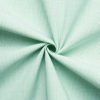 Tissu Popeline Tissé Vert 100% Coton de Qualité, Poids Moyen, Motif Gingham, en Gros, Personnalisé, pour Hommes, Femmes, Filles, Garçons - Classique