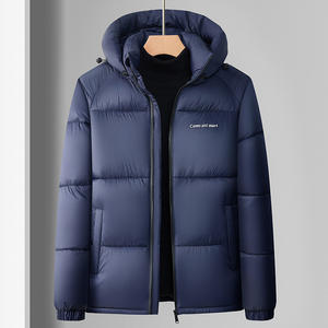 Chaqueta acolchada de algodón con capucha, diseño personalizado con logotipo, para invierno, con grafeno, color negro y dorado, para hombre, a la moda. - Product Image 4