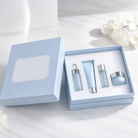 Boîte rigide en carton gris écologique, étiquetée sous marque privée, avec insert en EVA pour coffret cadeau de maquillage et cosmétiques, couvercle et base inclus.