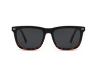 Lunettes de soleil polarisées de qualité supérieure BK 99047P, monture en nylon TR90, pour hommes et femmes, style rétro rectangulaire, verres dégradés marron, lunettes de soleil tendance