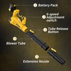 منفاخ أوراق لاسلكي عالي القدرة الأكثر مبيعًا مزود ببطارية 4.0 أمبير في الساعة، مع 6 سرعات لضبط سرعة الرياح وفوهة ممتدة - Product Image 6