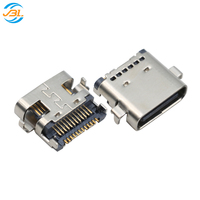 Connecteur USB Type-C femelle 6P/16P/24P, haute transmission, acier inoxydable 304, placage cuivre, longue durée de vie 10000 heures
