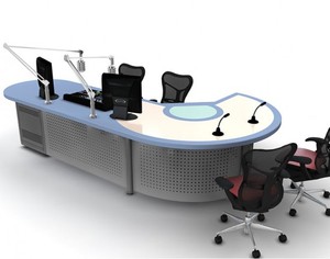 ML-BYZ <strong>Broadcasting</strong> Table, TV Station <strong>Program</strong> Desk News Interview Desk, Radio Station Studio Broadcast Desk - Product Image 5
