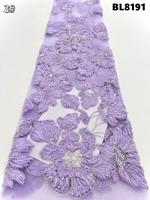 Tissu en dentelle française de luxe avec des paillettes vertes et des broderies pour robes de soirée élégantes pour femmes