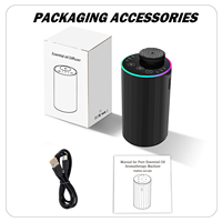 Diffuseur d'huiles essentielles portable USB rechargeable en métal, intelligent, sans eau, à double fluide, pour table