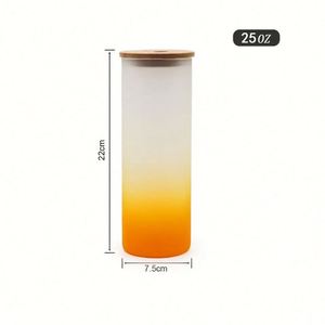 Gobelet de sublimation dégradé givré coloré 16oz 20oz 25oz, verre à bière type canette 16 20 25 oz avec bambou et paille – Entrepôt USA - Product Image 2