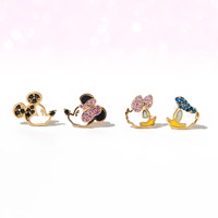 SP nouveau doux dessin animé Mickey Donald canard personnalisé émail mignon Zircon Animal boucles d'oreilles