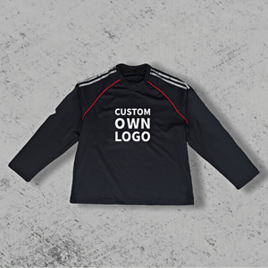 เสื้อยืดคอวีพิมพ์ลายตัวอักษรแนวสตรีทแฟชั่นใหม่ ทรงหลวม ระบายอากาศได้ดี ไม่ยับ ทรงเข้ารูป สไตล์โอเวอร์ไซส์ ลายทาง  รับสั่งทำ - Product Image 2