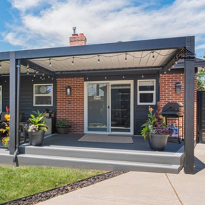 <span class=keywords><strong>Toldo</strong></span> de pérgola de aluminio eléctrico con marco de plástico de tamaño personalizado con control remoto y diseño de persianas - Product Image 6