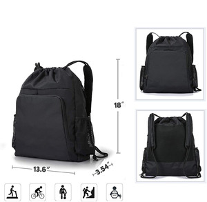 Bolsa de gimnasio deportiva de nailon impermeable Gelory para hombres y mujeres, saco de cincha con cordón Vintage <span class=keywords><strong>Gymsack</strong></span> - Product Image 2