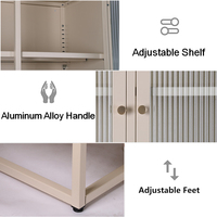 Vitrina Moderna de Vidrio con Marco Metálico y Puerta de Vidrio, Librería para el Hogar, Oficina o Dormitorio, Muebles para Sala de Estar