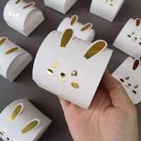 Boîte à bonbons mignonne en forme de lapin, pliable et portable, pour la fête des enfants, emballage cadeau pour pâtisseries, boîtes en papier pour gâteaux de lune et bonbons
