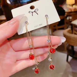 Diamond Double Ball Tassel <strong>Earrings</strong> Noble and Elegant <strong>Earrings</strong> Lady <strong>Girls</strong> Cute <strong>Beautiful</strong> Gold <strong>Earrings</strong> - Product Image 1
