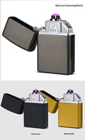Briquet Électrique Métallique Électroplaqué Triple Arc à Impulsions USB Rechargeable Coupe-Vent Accessoires Fumeur Vente en Gros