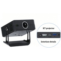 Mini Proyector Portátil K7 Android 13 1080p Full HD Compatible con 4K 300 Lúmenes 2GB RAM 16G ROM LED LCD Proyector Inteligente para Cine en Casa