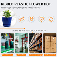Petit pot de fleurs circulaire moderne en PP avec trous de drainage, durable, capacité de 0,61 L, pour la maison, le bureau, la terrasse et les plantes succulentes