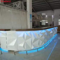 Comptoir de bar en pierre artificielle d'extérieur à usage externe Meuble de bar buffet de plage durable à vendre