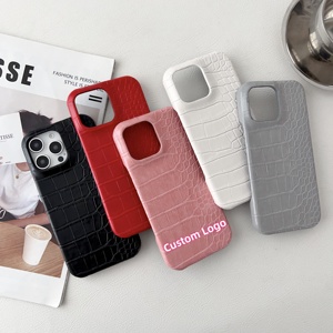 Sang trọng cho <span class=keywords><strong>c</strong></span>á sấu PU kết <span class=keywords><strong>c</strong></span>ấu da Ins thiết kế <span class=keywords><strong>c</strong></span>ứng trở lại trường hợp điện thoại cho iPhone 16 15 14 13 Pro Max NỬA KHUNG bảo vệ <span class=keywords><strong>C</strong></span> - Product Image 1