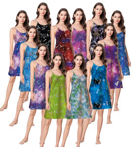 Chemise de nuit en satin personnalisée pyjamas pour femmes vêtements du zodiaque vêtements de nuit d'été robe de nuit sexy pour dames - Product Image 1