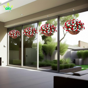 Artificial Hanging Flower Basket Silk Hanging Flower Colorful Daisy with Coconut Lining Basket for Courtyard Spring <strong>Summer</strong> <strong>Decor</strong> - Product Image 5