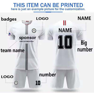 Wholesale OEM Custom Unisex <b>Soccer</b> Jersey Sets V-neck Short Sleeve Heat-Transfer Printed 100% Polyester Breathable - Product Image 6