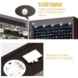 Ggtradinginc Modern <b>Full</b> <b>Length</b> <b>Mirror</b> 14.5 In X 47.5 In Wall Mount With Led Light Water Resistant Home Decor - Product Image 6