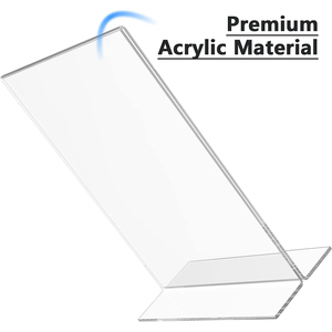 Özel fabrika taşınabilir temizle akrilik işaret tutucu t-tipi ekran standı ofis resepsiyon alanları için plastik reklam için - Product Image 4