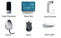 Toilette mobile de conception industrielle portable avec panneau solaire pour les applications de parc