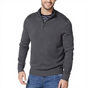 Pull-over en coton côtelé tricoté pour homme, anti-rides, à manches longues, chaud pour l'hiver, classique, personnalisable avec logo, vente en gros - Product Image 3