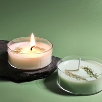 Lilin Aromaterapi Kedelai Beraroma Teh Timur dengan Bunga Kering, Waktu Pembakaran 4-12 Jam, Aroma Melati Gardenia, Hadiah Suvenir