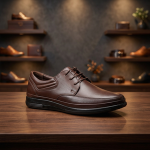 Zapatos Deportivos de Cuero Genuino para Hombre, Modelo 2666, de Alta Calidad, para Otoño/Invierno, con Suela EVA, Punta Redonda y Cordones, Cómodos para Caminar - Product Image 3