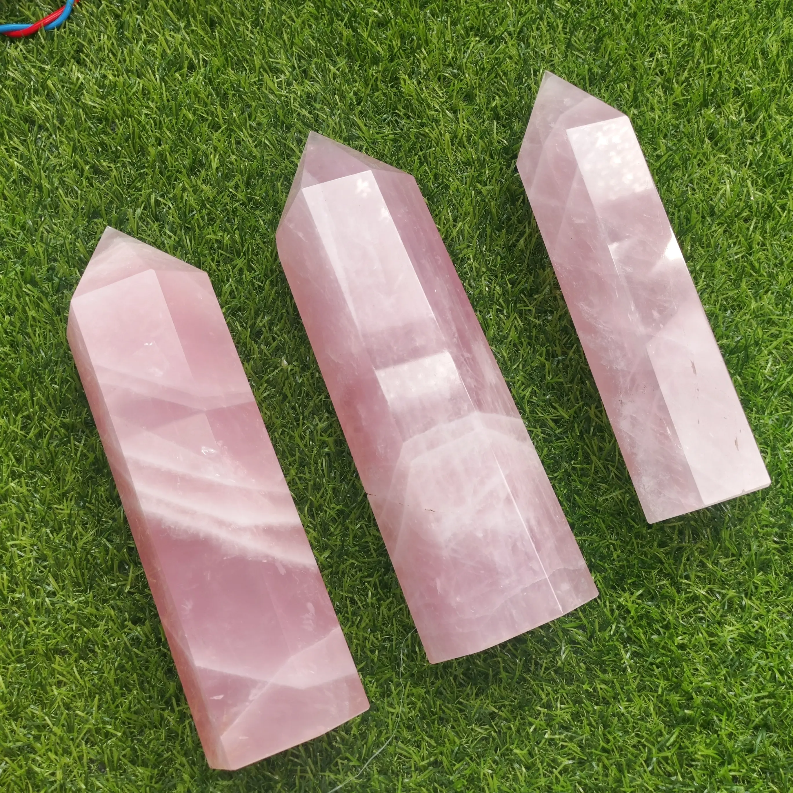 Varinha de quartzo rosa de tamanho grande 20-35 polegadas, varinha de ponto de quartzo rosa de alta qualidade, natural, torre de quartzo
