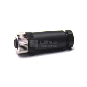 713 Series M12 Cable Mount Connector 2 3 4 5 8 Pole Contacts Screw Clamp Connector 99-0486-12-08