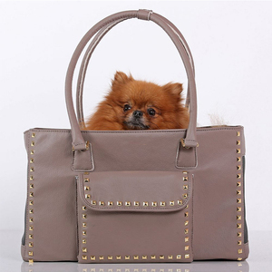 Customized Black Pu Faux, Leather Women Luxury Pet Carrier studded Handbag <strong>Cat</strong> Travel Pet Carrier <strong>Tote</strong> <strong>Bag</strong> Dog Carrier <strong>Bag</strong>/ - Product Image 2