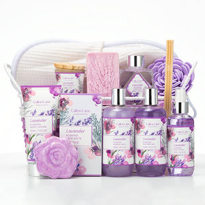 Vente <span class=keywords><strong>en</strong></span> gros d'usine, coffret cadeau de luxe personnalisé pour le bain et le <span class=keywords><strong>spa</strong></span> à la lavande, gel douche, lotion pour le corps, coffret cadeau de soins pour le bain et le corps pour les fêtes - Product Image 2