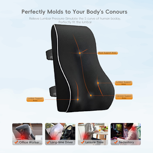 <span class=keywords><strong>Coussin</strong></span> de soutien <span class=keywords><strong>lombaire</strong></span> et cervical <span class=keywords><strong>ergonomique</strong></span> multifonctionnel YUE RISE en mousse à mémoire de forme, avec dossier confortable en maille noire pour <span class=keywords><strong>voiture</strong></span> - Product Image 2