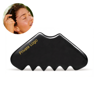 Masseur facial Gua Sha en pierre de jade naturelle, outil pour le cuir chevelu, fait main, relaxation, croissance des cheveux, logo personnalisé possible