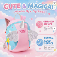 Sac à dos et trousse de papeterie personnalisés OEM/ODM pour enfants, motif licorne fantaisie, rose arc-en-ciel, pour filles, service de marque privée