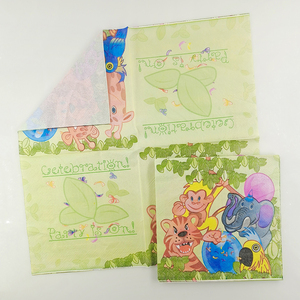 ผ้าเช็ดปากอาหารค่ำลายลิงสัตว์ขนาด33ซม. พิมพ์ลายตามสั่งสำหรับงานปาร์ตี้และโรงแรม - Product Image 2