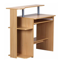 Bureau d'ordinateur moderne de 94 cm de large avec plateau pour clavier et étagère pour PC, finition bois vieilli, idéal pour la maison, le bureau ou la chambre