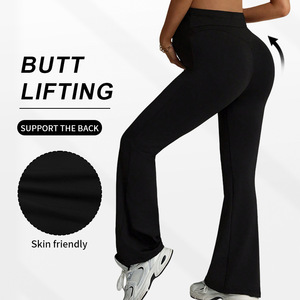 3057 Europe et États-Unis Automne <span class=keywords><strong>Hiver</strong></span> Nouveaux Pantalons Évasés Taille Haute pour Femmes Enceintes Leggings de Maternité pour le Ventre et les Hanches - Product Image 3